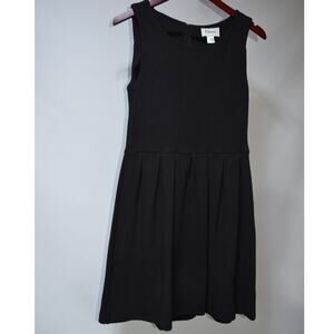 Ganni Black Textured Fit & Flare Pleated Dress Size Medium
